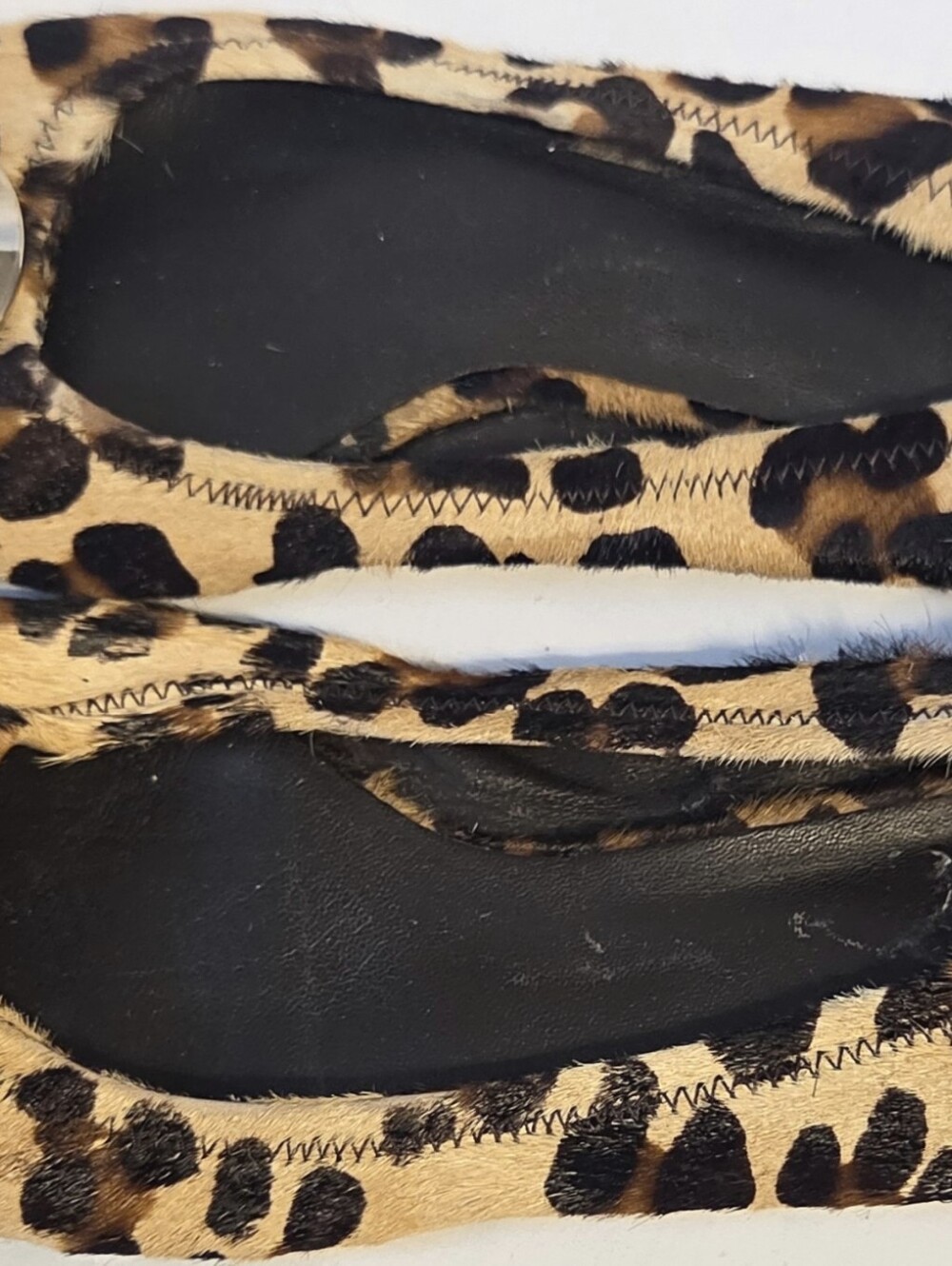 Tory Burch Animal print Fur flats Slip on Shoes Sz 8 - Picture 3 of 5